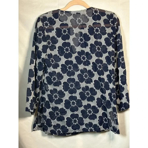 Womens‎ Trina Turk Sheer V Neck Floral Top Size Xs - Picture 4 of 4